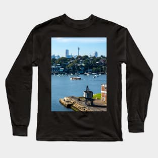 City of Sydney from Cockatoo Island, Sydney, NSW, Australia Long Sleeve T-Shirt